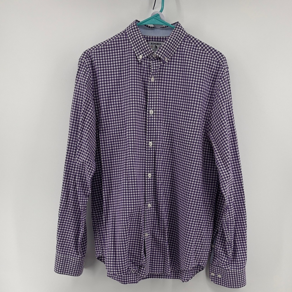 Bonobos Purple Checkered Men's Shirt